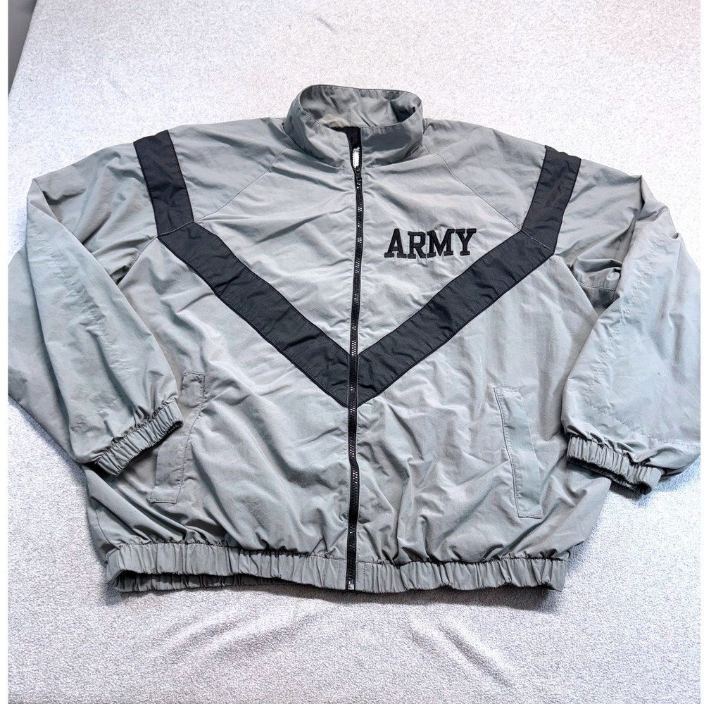 US Army PFU Physical Fitness Uniform Jacket XL Regular Gray Black Military PT